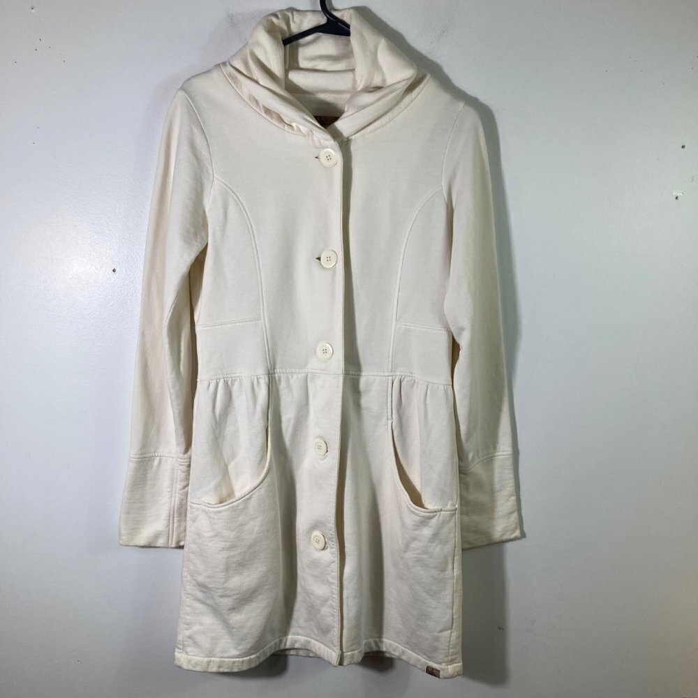 Womens Prana Living Mariska Jacket Cotton Button Cream XS